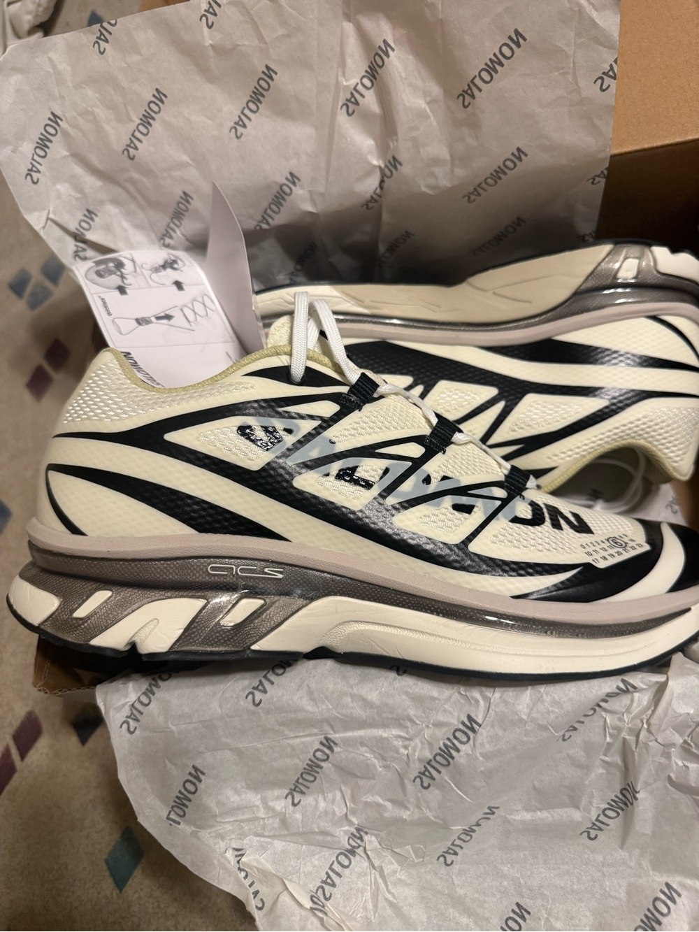 Salomon Maison Martin Margiela Cream and Black Trail Running Shoes - Picture 5 of 12